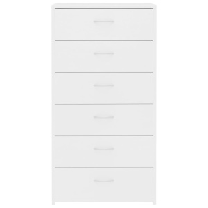 Servantă cu 6 sertare, alb, 50 x 34 x 96 cm, PAL - Img 4
