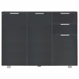 Servantă, negru foarte lucios, 107 x 35 x 76 cm - Img 4
