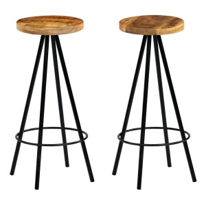 Set bar 3 piese, lemn masiv de mango, 60x60x107 cm - Img 7