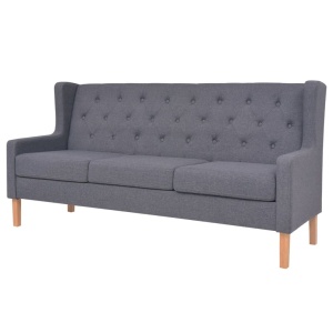 Set canapea, 3 piese, textil, Gri - Img 3