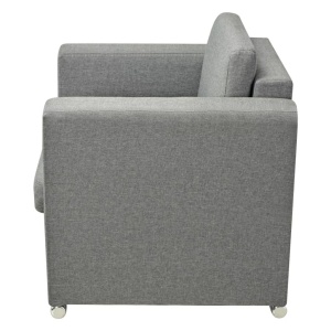 Set canapele, 3 piese, gri deschis, material textil - Img 6