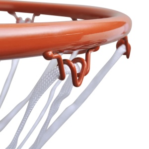 Set coș de poartă de baschet, inel cu plasă, portocaliu, 45 cm - Img 3