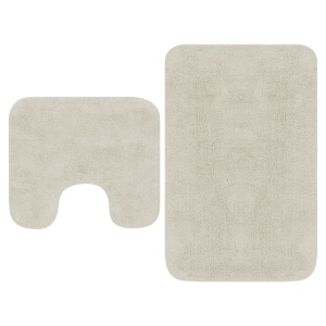 Set covorașe baie, 2 buc., textil, alb