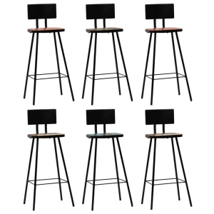 Set de bar, 7 piese, lemn masiv reciclat, multicolor - Img 12