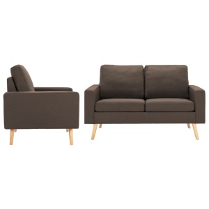 Set de canapele, 2 piese, maro, material textil