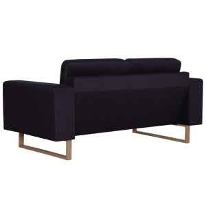 Set de canapele, 2 piese, negru, material textil - Img 12