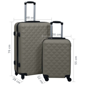 Set de valize cu carcasă rigidă, 2 piese, antracit, ABS - Img 11