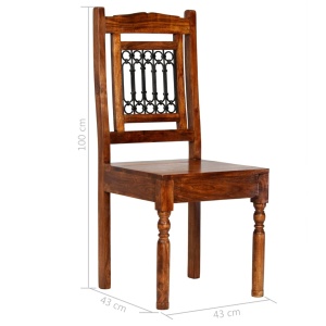 Set masă bucătărie 5 piese lemn masiv acacia finisaj sheesham - Img 11