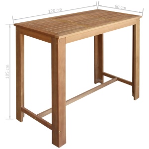 Set masă și scaune de bar, 5 piese, lemn masiv de acacia - Img 6
