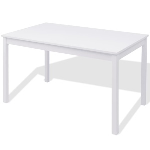 Set masă și scaune din lemn de pin, 7 piese, alb - Img 3
