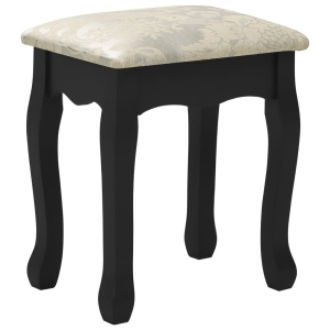 Set masă toaletă cu taburet negru 100x40x146 cm lemn paulownia - Img 9