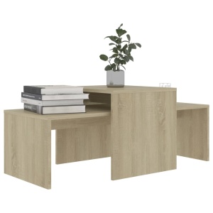 Set măsuțe de cafea, stejar sonoma, 100x48x40 cm, PAL - Img 3