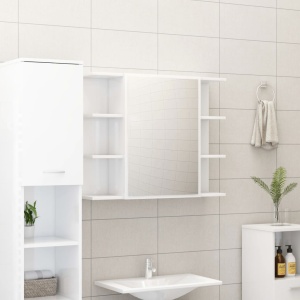 Set mobilier baie, 3 piece, alb extralucios, PAL - Img 8