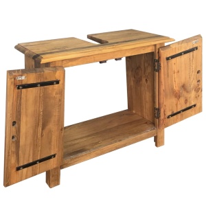 Set mobilier baie din lemn masiv de pin reciclat - Img 5