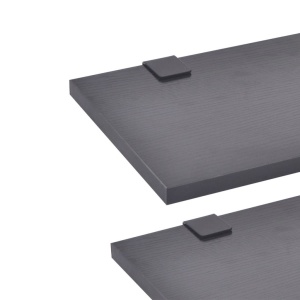 Set mobilier baie format din 8 piese cu chiuvete incluse, Negru - Img 3