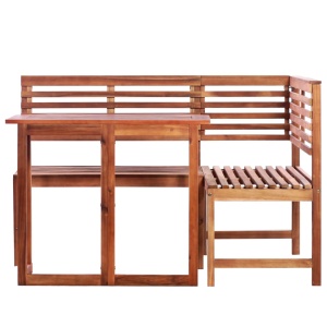 Set mobilier bistro, 2 piese, lemn masiv de acacia - Img 2
