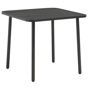 Set mobilier bistro, 3 piese, gri inchis, oțel - Img 2