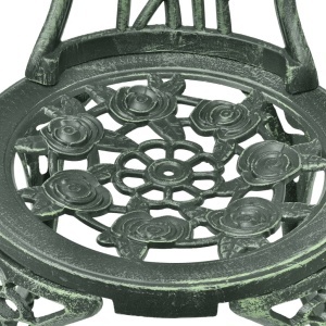 Set mobilier bistro, 3 piese, verde, aluminiu turnat - Img 7
