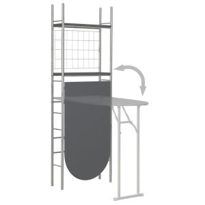 Set mobilier bucătărie cu depozitare 3 piese negru, MDF și oțel - Img 4