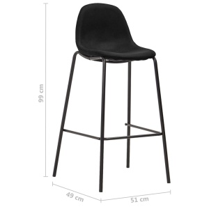 Set mobilier de bar, 5 piese, negru, material textil - Img 11