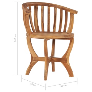 Set mobilier de bistro, 3 piese, lemn masiv de tec - Img 5