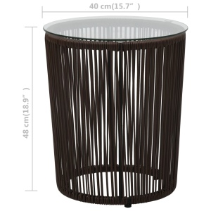Set mobilier de bistro cu perne, 3 piese, maro, ratan PVC - Img 11