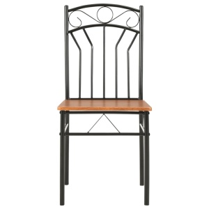 Set mobilier de bucătărie, 7 piese, maro, MDF și oțel - Img 9