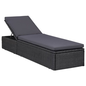 Set mobilier de exterior, 11 piese, negru, poliratan - Img 7