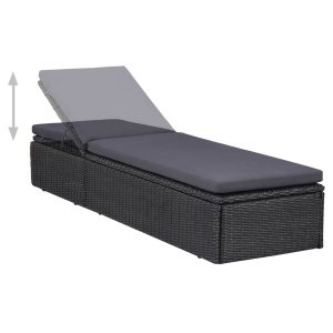 Set mobilier de exterior, 11 piese, negru, poliratan - Img 12
