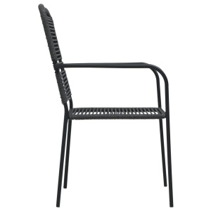 Set mobilier de exterior, 5 piese, negru, frânghie și oțel - Img 6