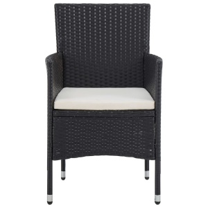 Set mobilier de exterior, 5 piese, negru, poliratan și sticlă - Img 8