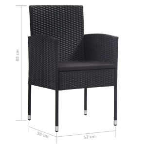 Set mobilier de exterior, 5 piese, negru, poliratan - Img 11