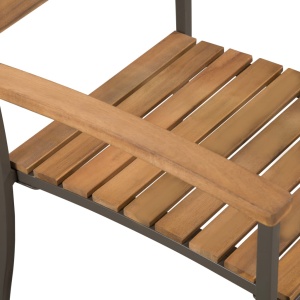 Set mobilier de exterior, 7 piese, lemn masiv de acacia și oțel - Img 7