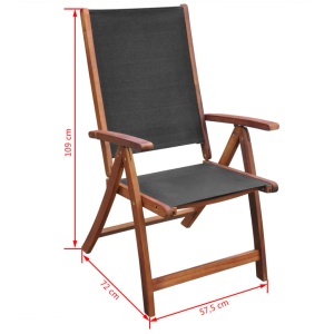 Set mobilier de exterior, 7 piese, lemn masiv de acacia - Img 7
