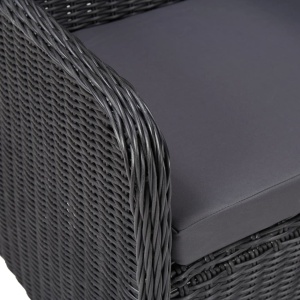 Set mobilier de exterior, 7 piese, negru, poliratan - Img 11