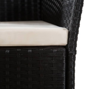 Set mobilier de exterior, 7 piese, negru și maro, poliratan - Img 5