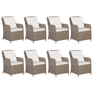 Set mobilier de exterior, 9 piese, maro, poliratan - Img 2