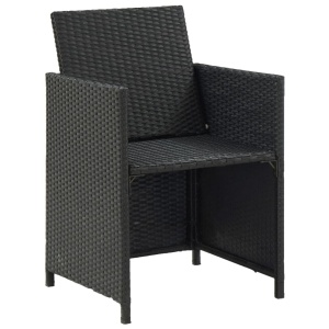 Set mobilier de exterior cu perne, 13 piese, negru, poliratan - Img 6