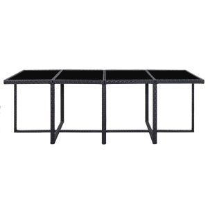 Set mobilier de exterior cu perne, 13 piese, negru, poliratan - Img 8