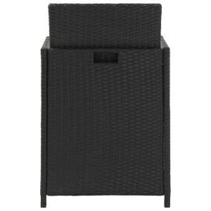 Set mobilier de exterior cu perne, 13 piese, negru, poliratan - Img 10