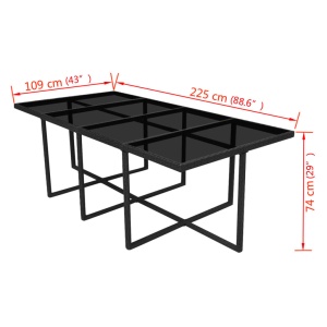 Set mobilier de exterior cu perne, 13 piese, negru, poliratan - Img 10