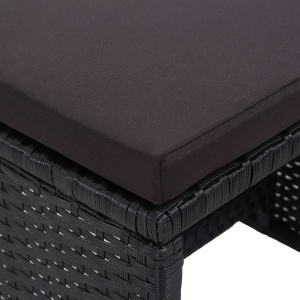 Set mobilier de exterior cu perne, 15 piese, negru, poliratan - Img 10