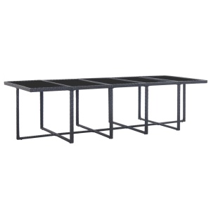 Set mobilier de exterior cu perne, 15 piese, negru, poliratan - Img 12