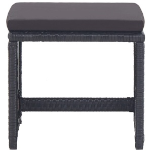 Set mobilier de exterior cu perne, 17 piese, negru, poliratan - Img 11