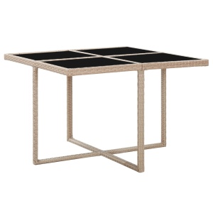 Set mobilier de exterior cu perne, 5 piese, bej, poliratan - Img 4