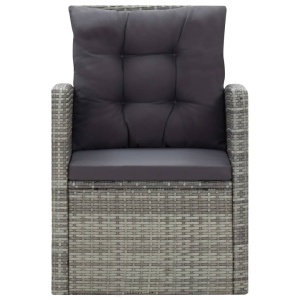 Set mobilier de exterior cu perne, 5 piese, gri, poliratan - Img 12