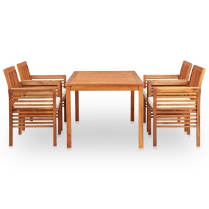 Set mobilier de exterior cu perne 5 piese lemn masiv de acacia - Img 2