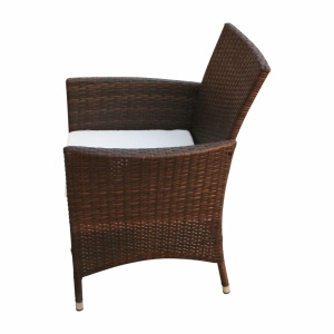 Set mobilier de exterior cu perne, 5 piese, maro, poliratan - Img 11