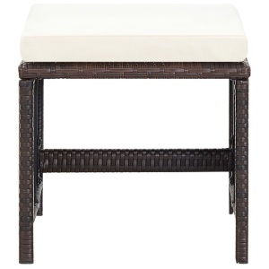 Set mobilier de exterior cu perne, 5 piese, maro, poliratan - Img 11