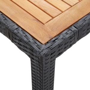 Set mobilier de exterior cu perne, 5 piese, negru, poliratan - Img 4